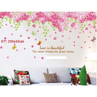 Decal dán tường Tán hoa đào to nhất