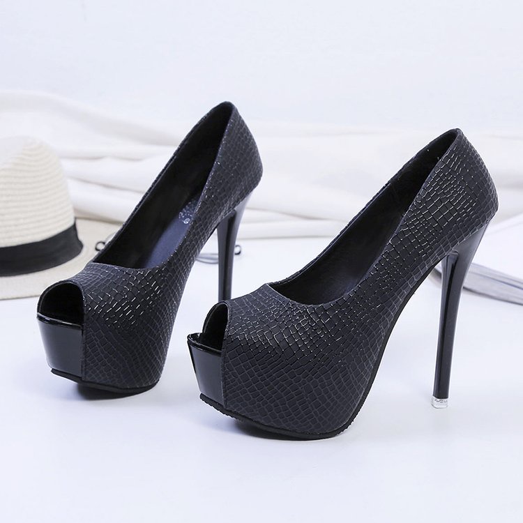 CÓ SẴN MÀU ĐEN SIZE 39 A253 giầy cao gót mũi hở gót cao 13cm thời trang