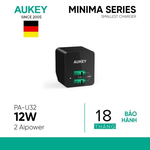 Củ sạc iphone Aukey 12W PA-U32
