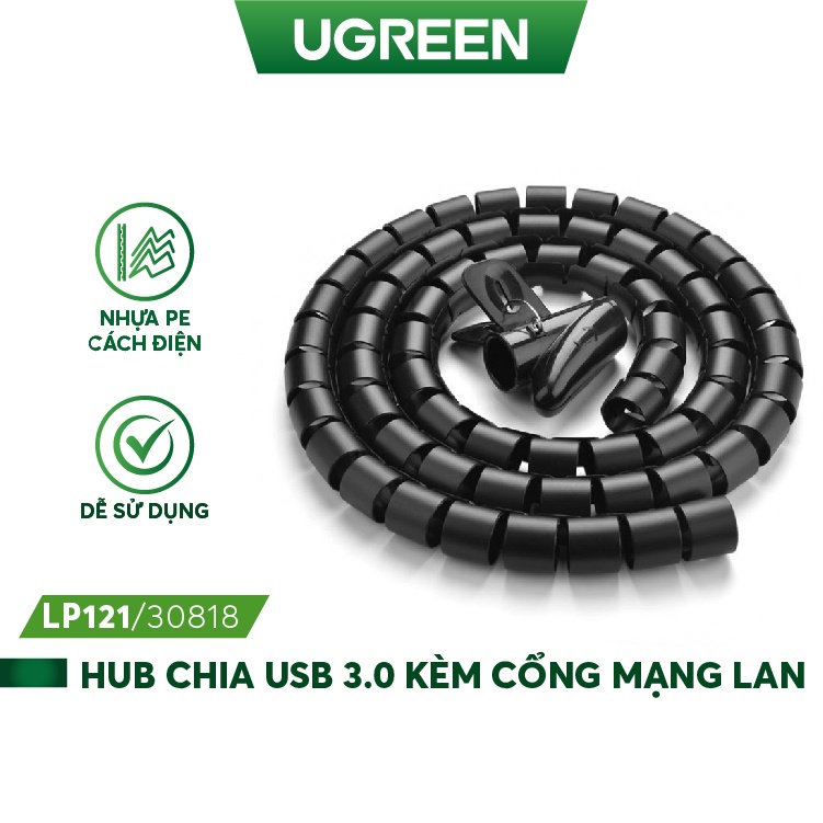 Dây dạng ống xoắn PE bảo vệ các loại dây cáp dài 1.5-5m UGREEN LP121