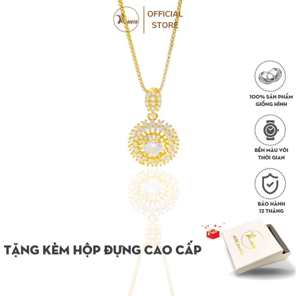Dây chuyền mặt hình hoa tròn đính đá siêu sáng lấp lánh Jewelry - ATJ3090