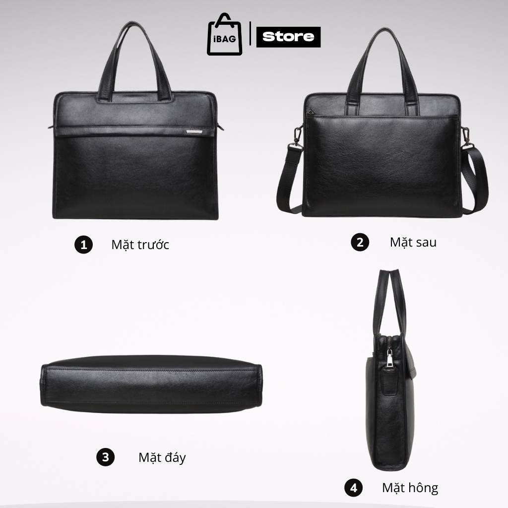 Cặp da công sở ,Chất liệu Da thật cao cấp,Đựng laptop 14inh,Chống Nước-thiết kế kiểu dáng đơn giản,lịch sự- 𝑰𝑩𝑨𝑮 | BigBuy360 - bigbuy360.vn