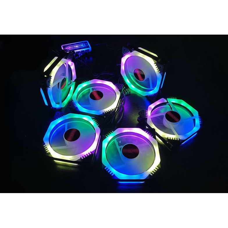 Quạt Tản Nhiệt, Fan Led RGB Coolmoon V9 - Đồng Bộ Hub Coolmoon