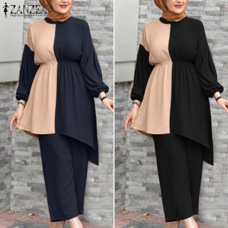 Zanzea Set Áo Thun Ngắn Tay + Quần ống rộng Thời Trang Nữ