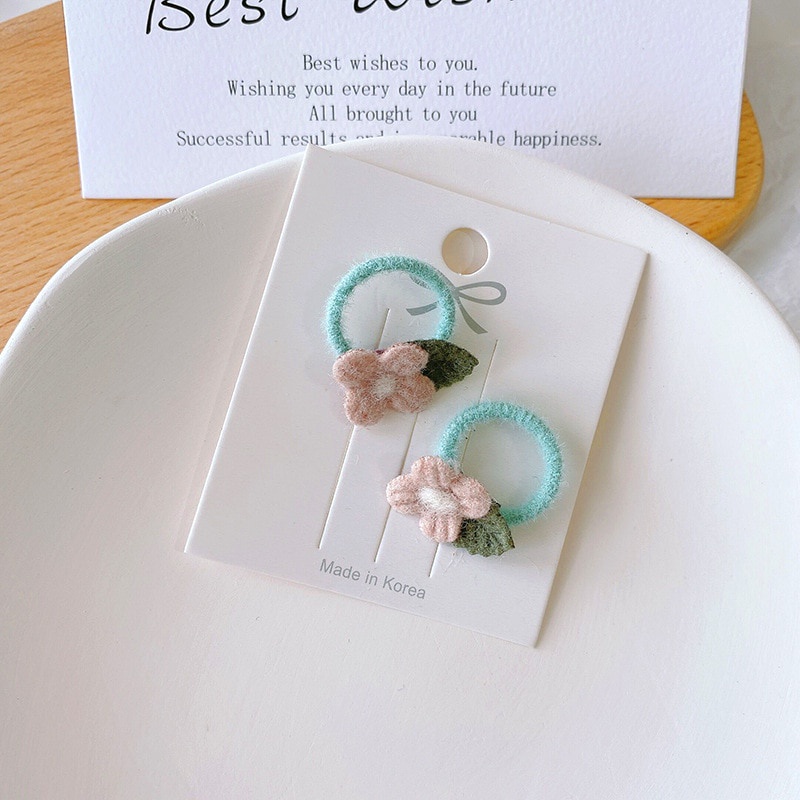 Set 2 dây buộc tóc trang trí bông hoa/ ngôi sao đáng yêu xinh xắn dành cho bé gái