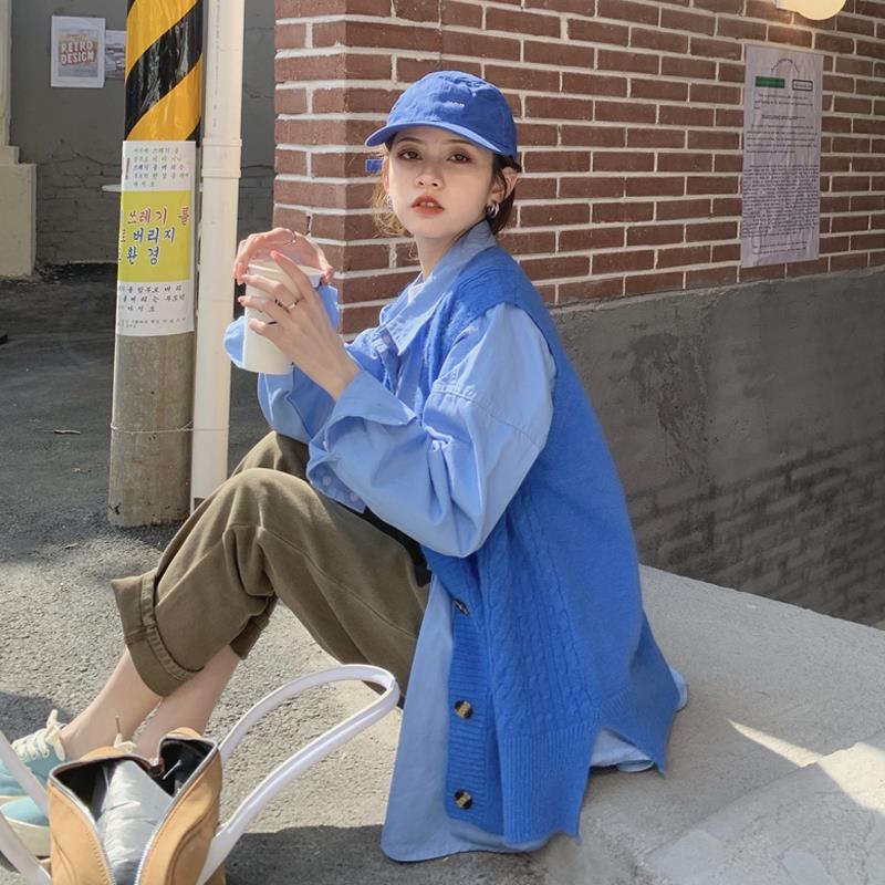 Áo len không tay thiết kế mới thời trang mùa xuân thu theo phong cách hàn quốc dành cho nữ