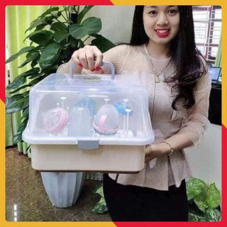Giá úp bình sữa có nắp đậy