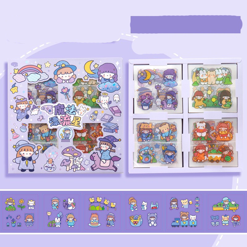Hộp 100 tấm Sticker nhiều hình dễ thương - shop liam