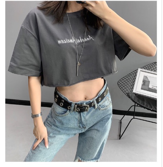 [Mã WASTUP giảm 10% tối đa 30K đơn 99K] Áo thun croptop form rộng