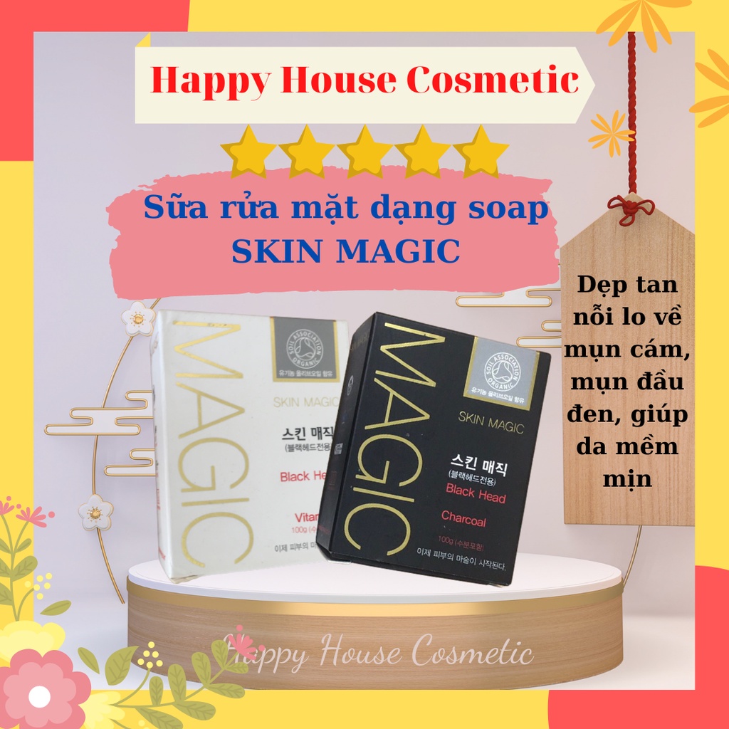 Sửa rửa mặt dạng soap skin magic loại bỏ mụn đầu đen, mụn cám hiệu quả