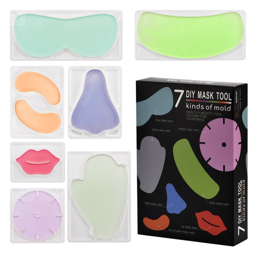 Set 7 Khuôn Silicone Đắp Mặt Nạ Tái Sử Dụng