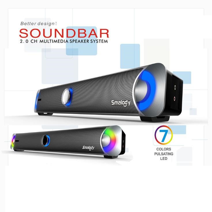 [Mã ELCLCOIN9 hoàn 5% xu đơn 500k] LOA SOUNDBAR SMALODY LED RGB YXSM9014BL