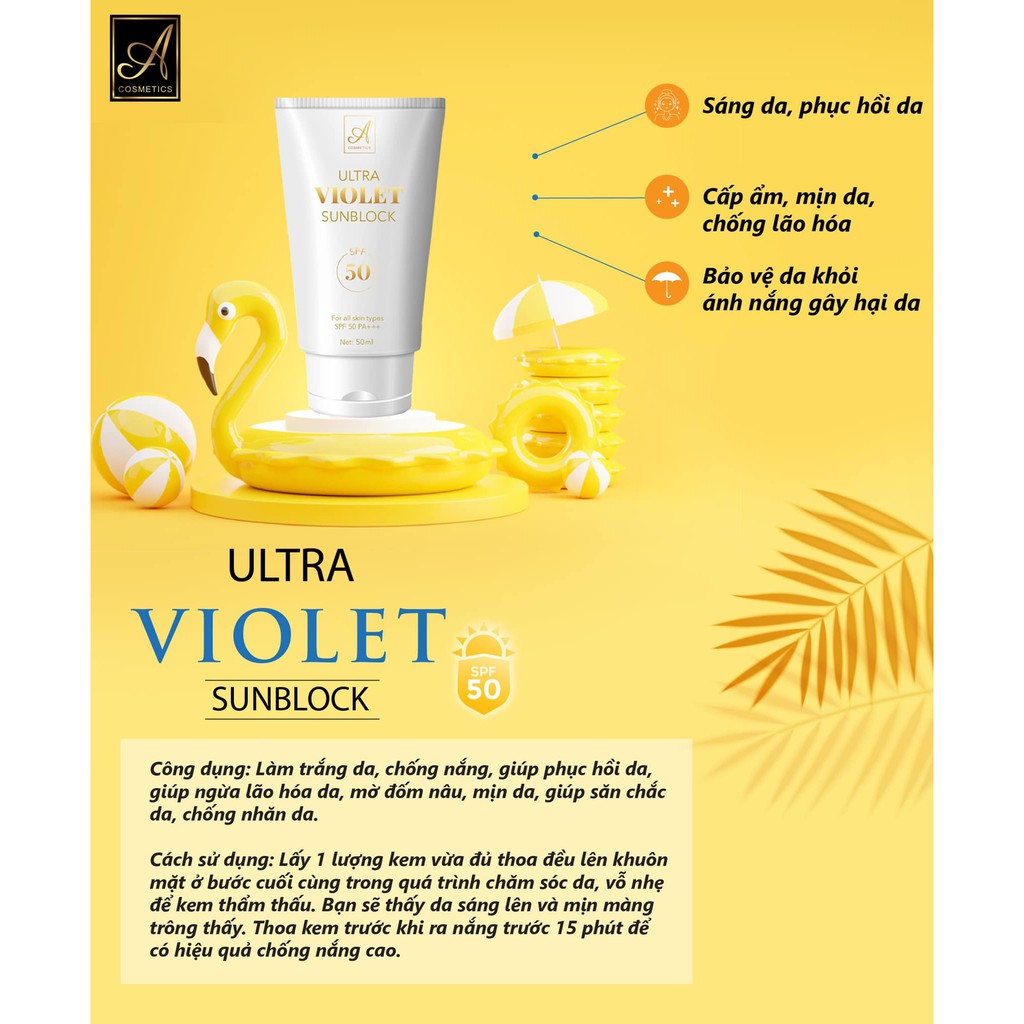 KEM CHỐNG NẮNG ULTRA VIOLET SUNBLOCK A COSMETICS