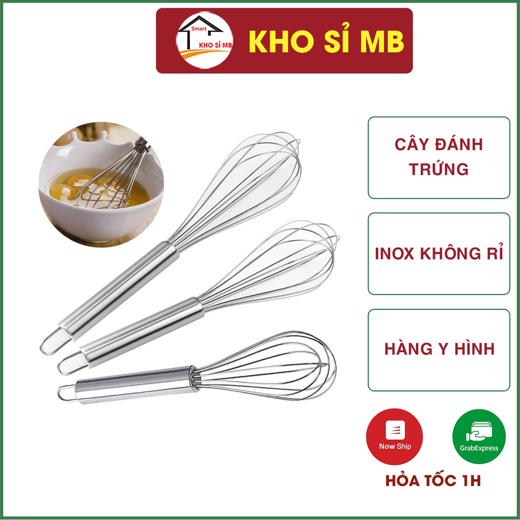 Cây đánh trứng cầm tay , phới đánh trứng, quấy bột inox không rỉ  kho sỉ mb