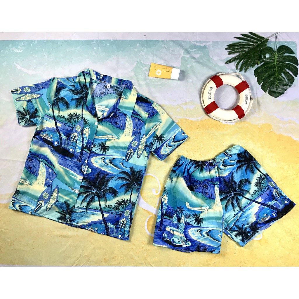 Đồ bộ trái cây đi biển phong cách hawaii, đồ bộ mặc ngủ ở nhà