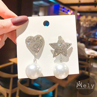 Bông tai hạt ngọc đính đá - mely 1241