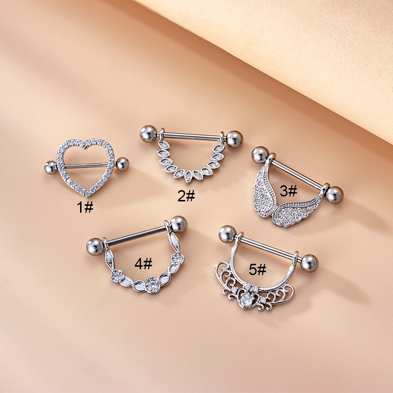 1 Cái Khuyên Nhũ Đeo Cơ Thể Bằng Thép Không Gỉ 14Gauge 19mm Hình Trái Tim