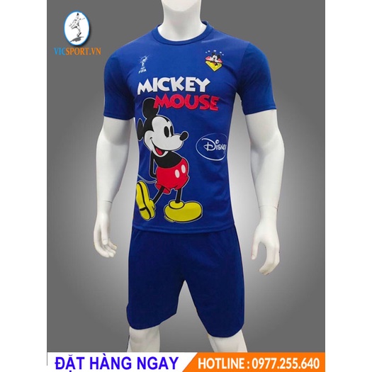 Áo Đá Banh Hoạt Hình 2022 Mẫu Mới Doremon, Chuột Mickey vải thoáng mát - Vicsportvn