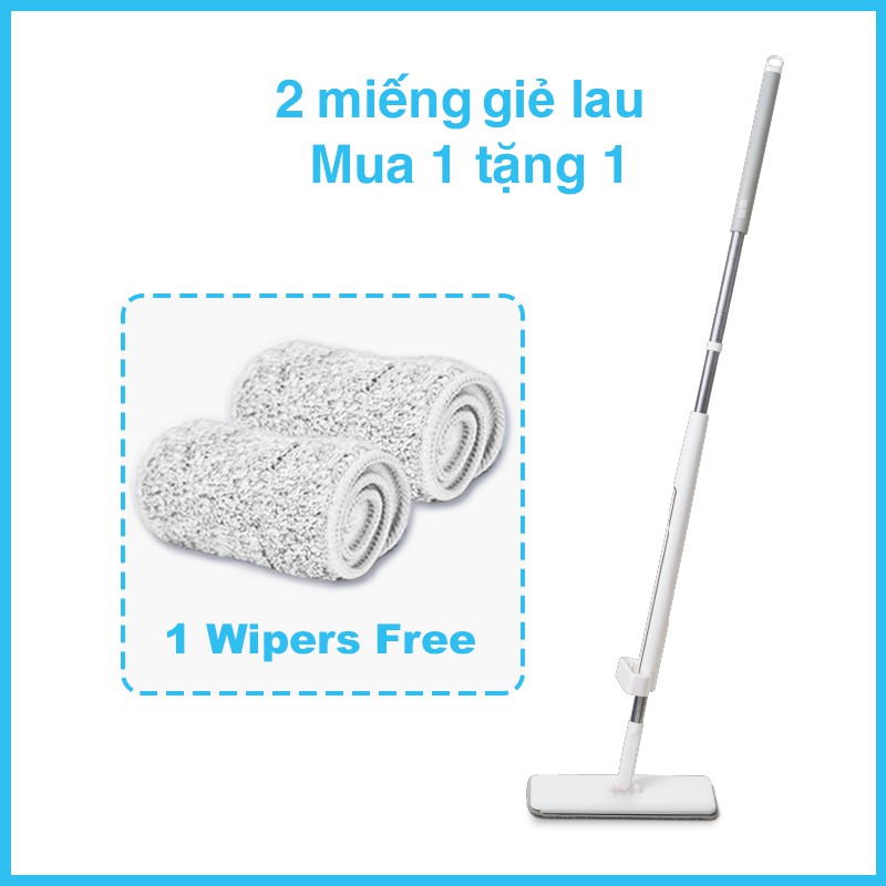 [Tặng bông lau] Cây lau nhà tự vắt phẳng sợi fiber xoay 360 độ thông minh lau sạch nhanh khô MyJae Đài Loan