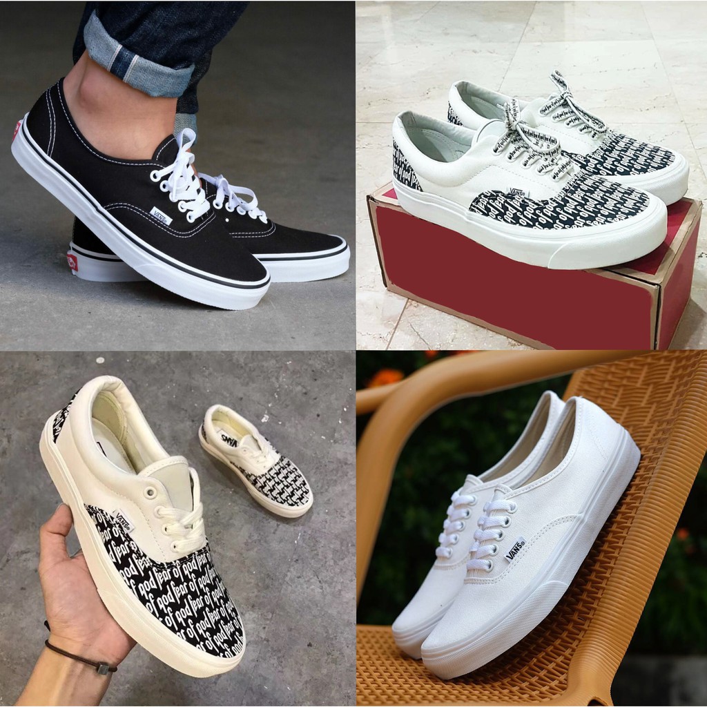 [Mã FAGREEN245 giảm tới 30K đơn 99K] Giày V classic các màu đen trắng fear of god, giày thể thao nam nữ thấp cổ buộc dây