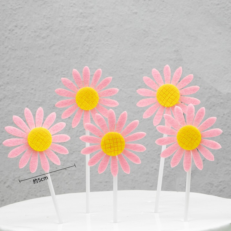 phụ kiện trang trí bánh [FREESHIP] set 5 que cắm xốp hoa hướng dương