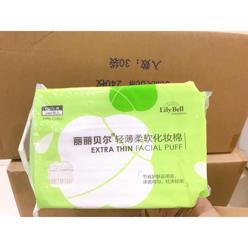 Bông Tẩy Trang Lily Bell Extra Thin Facial Puff (240 miếng)