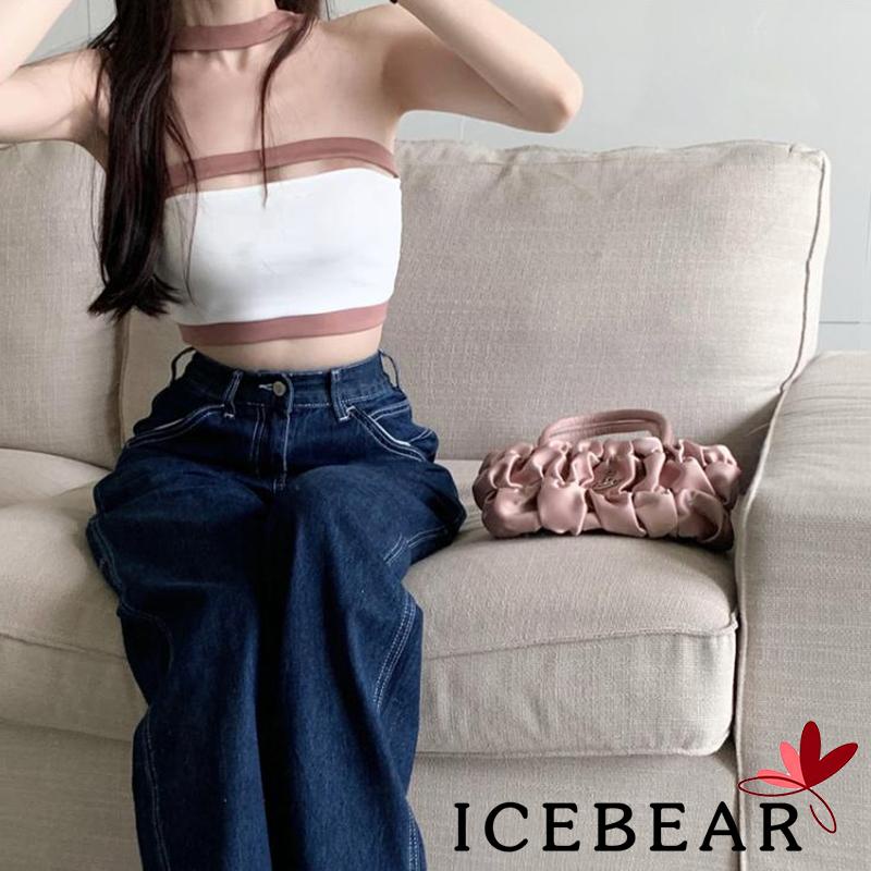 Áo Lửng Cổ Thuyền Hở Lưng Màu Sắc Tương Phản Thời Trang Cho Nữ