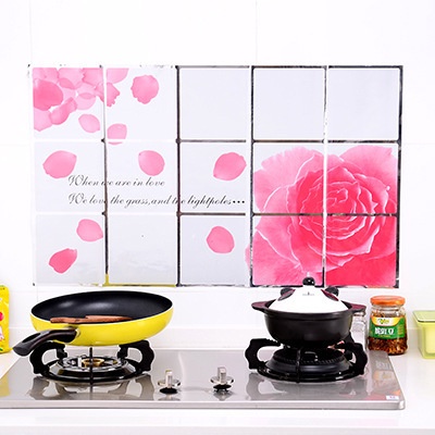 Giấy dán bếp cách nhiệt hàng cao cấp mẫu mới tráng nhôm