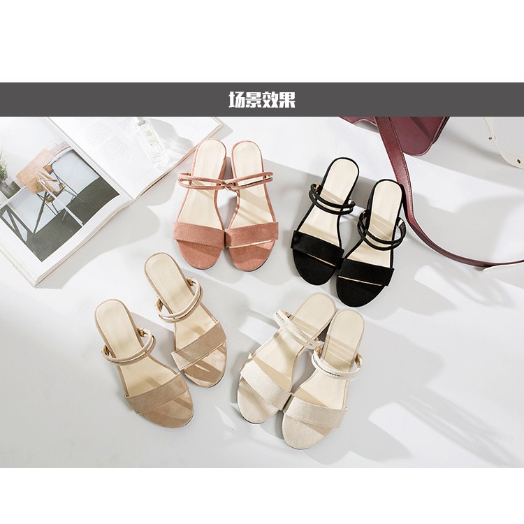 Sandal Cao Gót Soras❤️FREESHIP❤️ Dép Sandan 2 quai mảnh chất Da lộn cực Trẻ Trung dễ Mix đồ cao 3P SA911