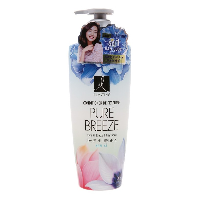 Kem xả nước hoa Elastine Pure Breeze óng mượt chắc khoẻ 600ml