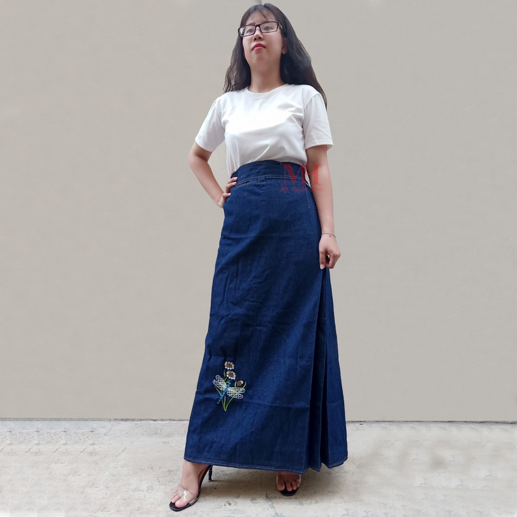 Váy Chống Nắng Nữ Cao Cấp Vải Jean Dày Mềm Chống Tia UV Tốt Có Cài Nút Mỹ Huyền Store