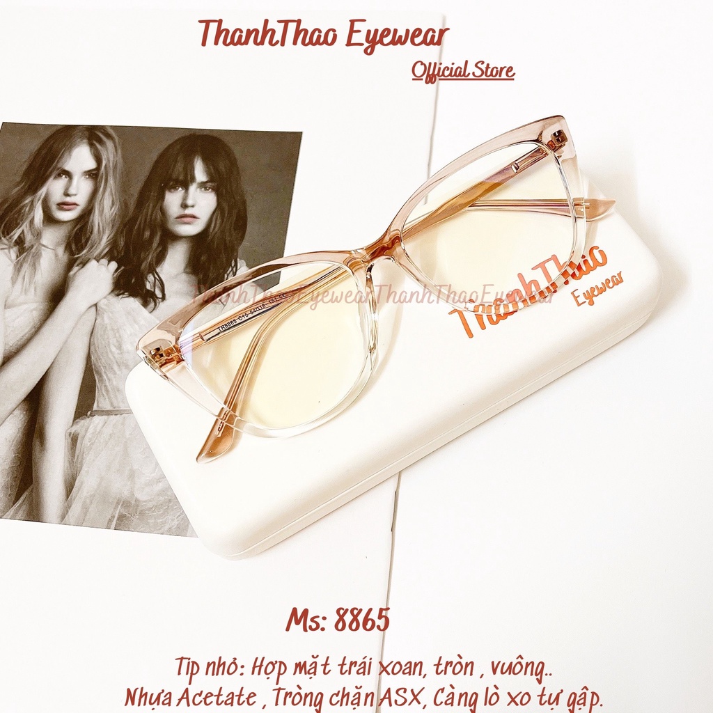 Kính Mắt Mèo, Gọng Kính Cận Nữ Đẹp THANHTHAO EYEWEAR Cao Cấp M8865