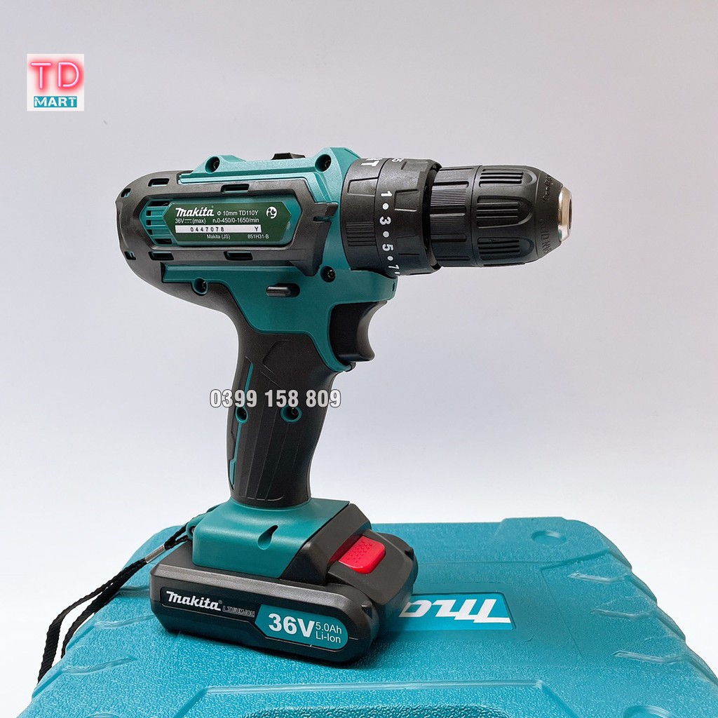 Máy Khoan dùng pin 36V Makita Tặng bộ phụ kiiên 24 chi tiết