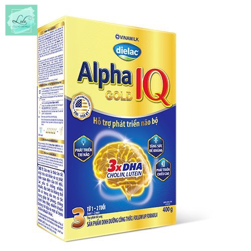 Sữa Bột Dielac Alpha Gold Iq 3 Hộp Giấy 400G (Cho Trẻ Từ 1 - 2 Tuổi) - Lulu Mart