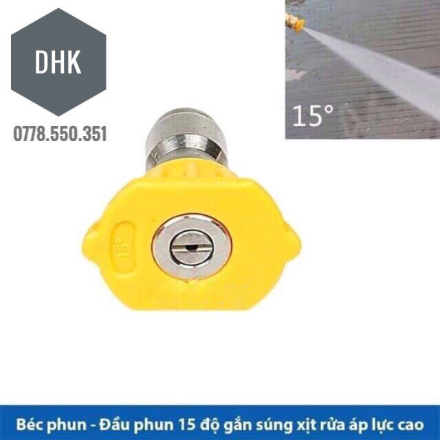 Béc phun - Đầu béc 0,15,25,40 độ gắn súng xịt rửa của máy rửa xe áp lực cao - Ren nối nhanh 1/4 inch