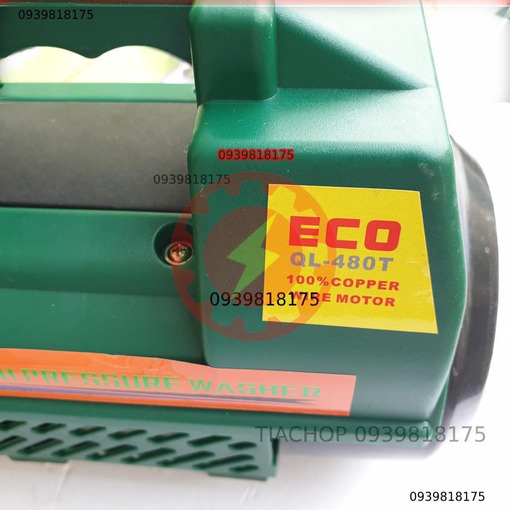 Máy xịt rửa xe có chỉnh áp dây đồng ECO QL 480T tặng kèm bình bọt tuyết