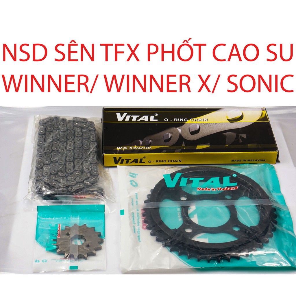 Nhông Sên Dĩa WINNER, WINNER X, SONIC, CBR - NSD, xích sên 9 ly, sên 10 ly, sên vàng 9ly, sên tfx phốt cao su VITAL