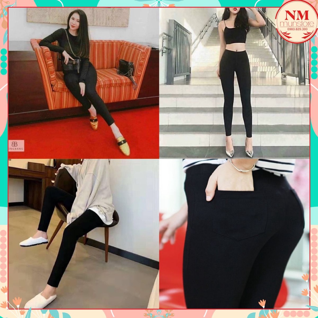 Quần LENGGING DÀI TRƠN Co Dãn 4 Chiều CÓ TÚI- Body Siêu Xinh- Quần Dài Nữ 2 size từ 38kg-60kg | BigBuy360 - bigbuy360.vn