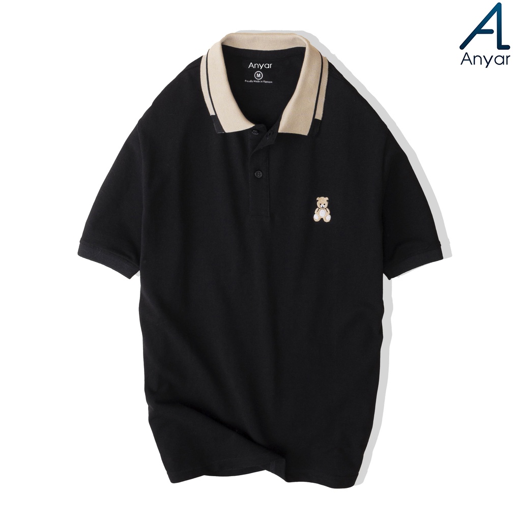 Áo Phông Nam POLO Teddy Cộc Tay Cao Cấp  || Thêu logo TEDDY hot Trend 2022  || Áo Thun Teddy Cổ Bẻ  –  ANYAR