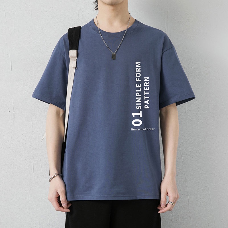 Áo Thun Cotton Ngắn Tay Dáng Rộng Thời Trang Hàn Quốc Dành Cho Nam