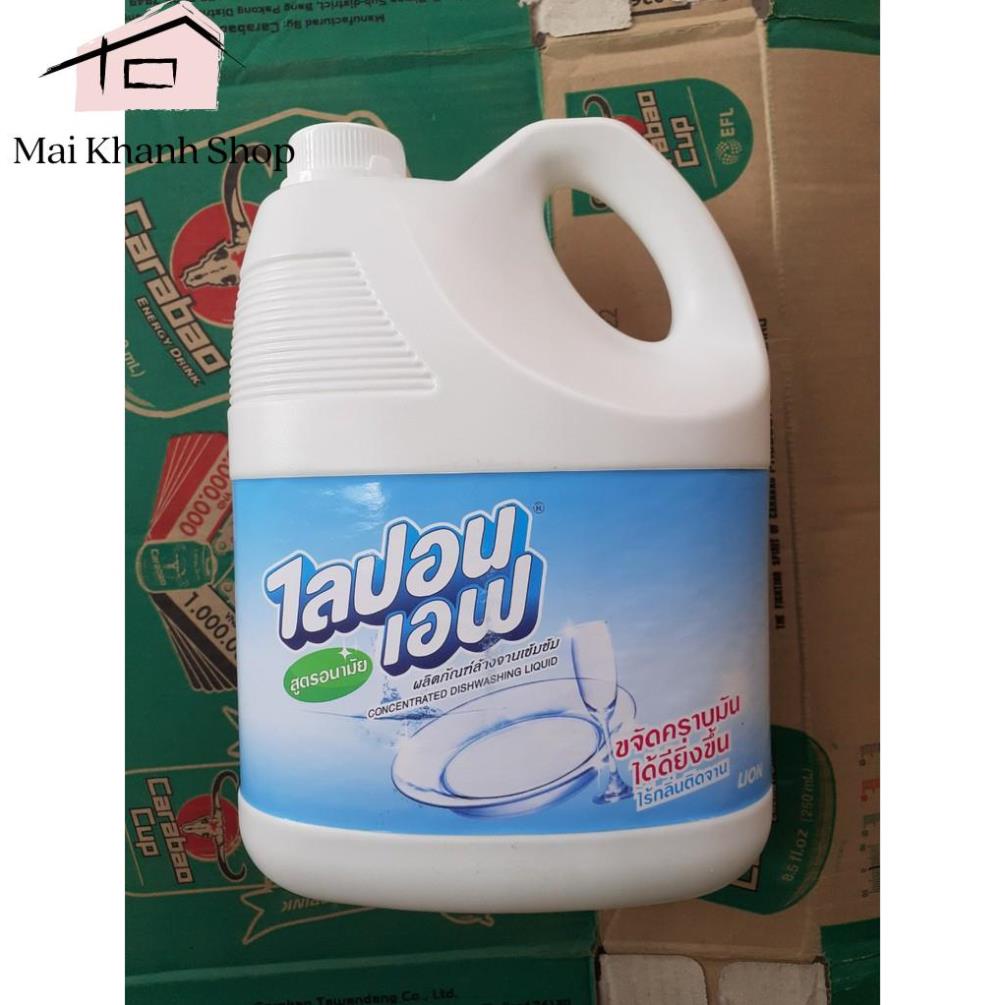 1 Thùng 4 Can Nước rửa chén Lion Thái Lan không mùi 3600m/1 Can