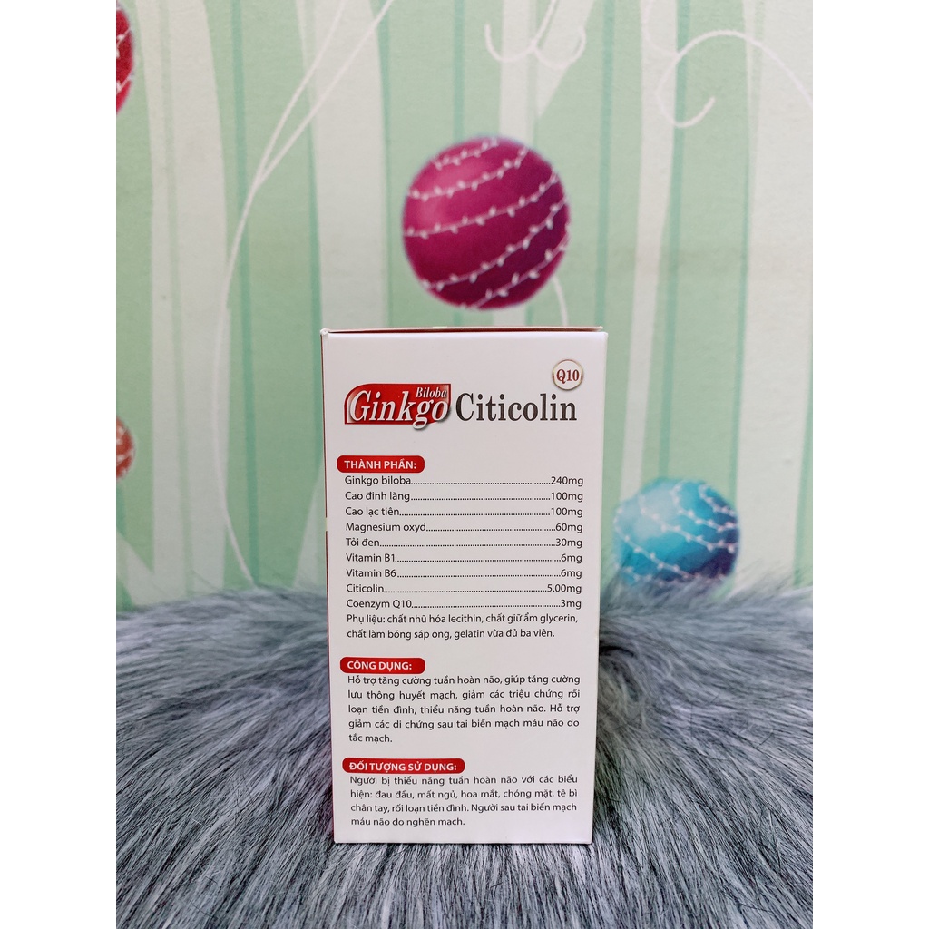Ginkgo Biloba 240mg Bổ não, tăng cường tuần hoàn máu hiệu quả hộp 100 viên