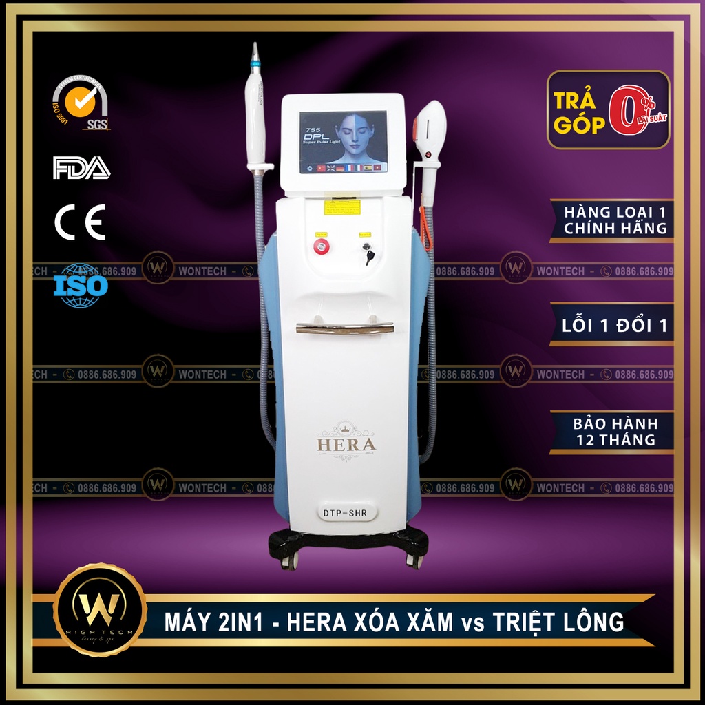 [WONTECH - NOW SHIP] Máy 2in1 HERA - Laser + Triệt Lông.