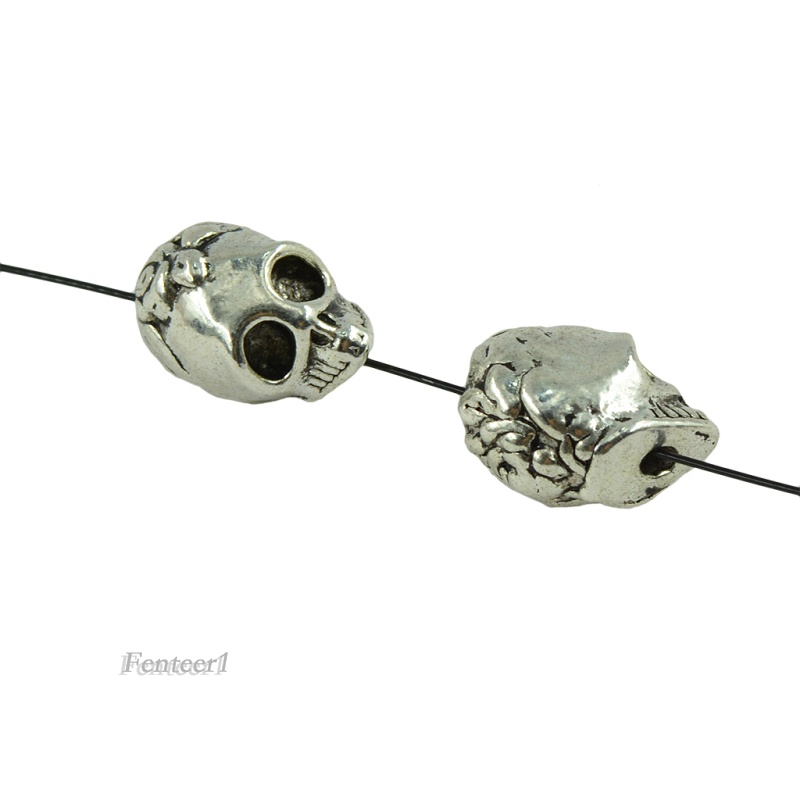 Set 10 mặt trang sức bằng kim loại hình đầu lâu phong cách Tây Tạng