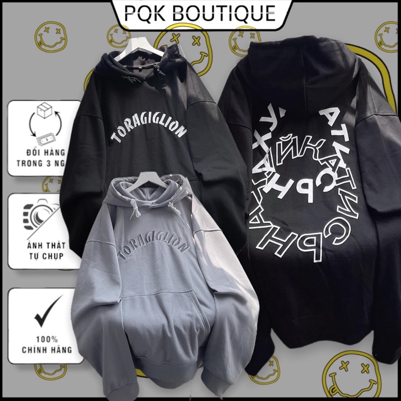 Áo hoodie Form Rộng TORA PQK Xanh Nhạt