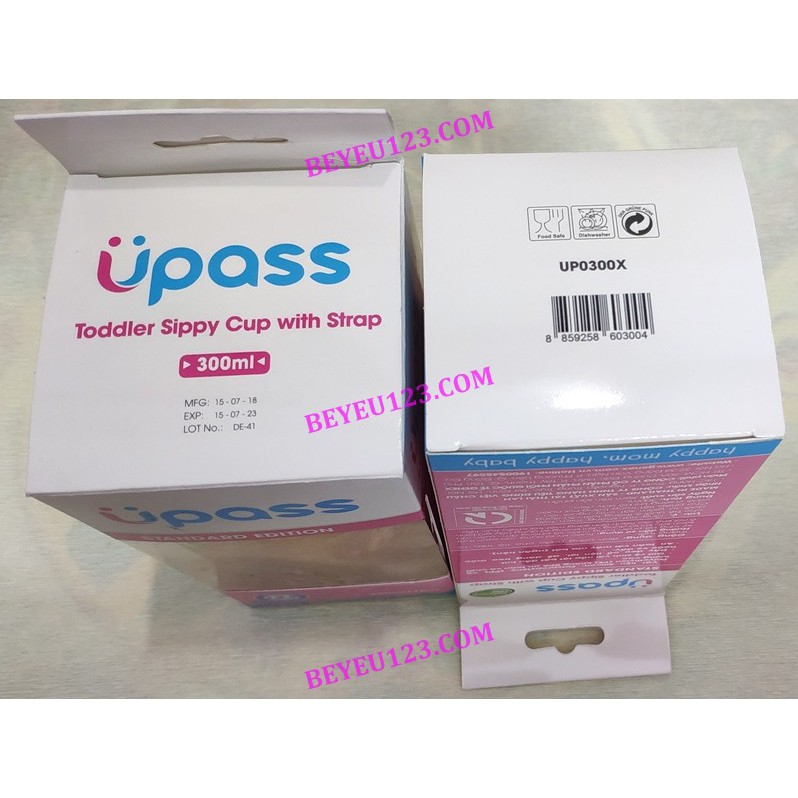 Bình nước có ống hút kèm dây đeo 300ml Upass UP0300X (Sản xuất: Thái Lan)