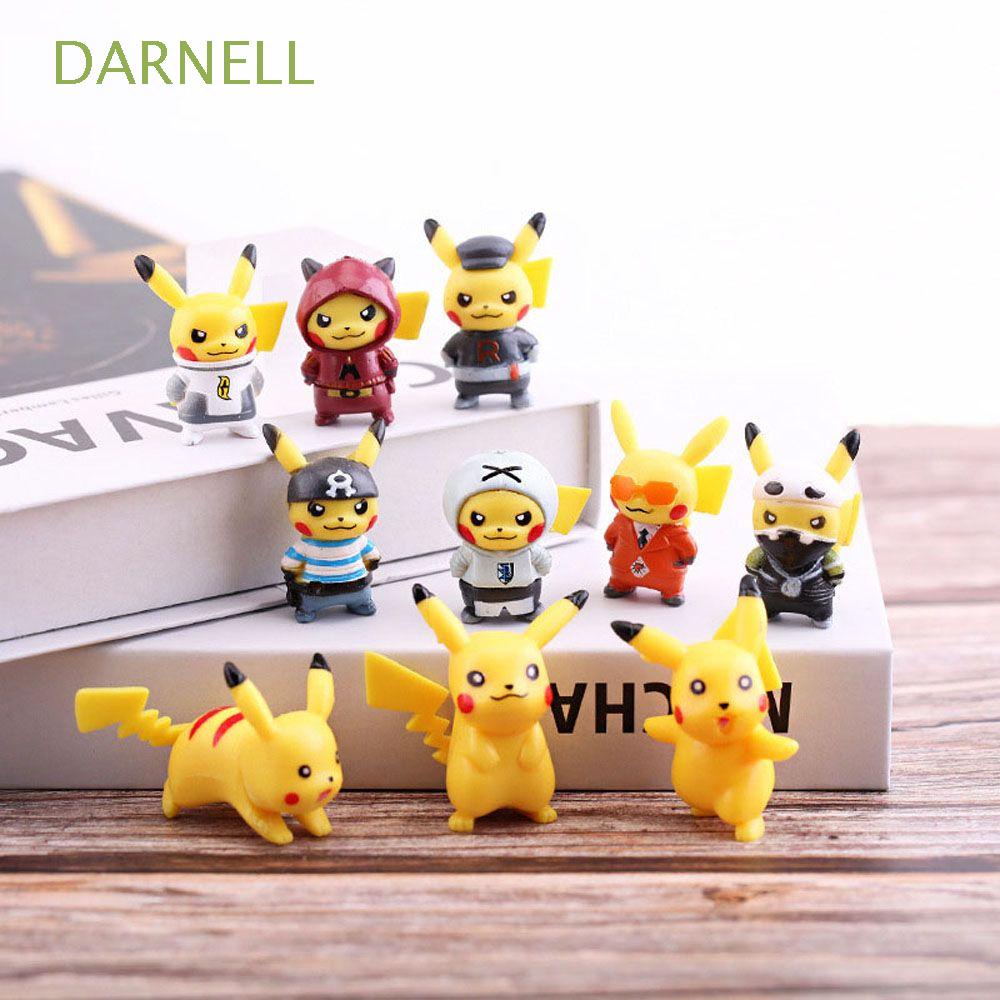 Set 10 mô hình Pikachu mini bằng PVC dễ thương trưng bày trang trí