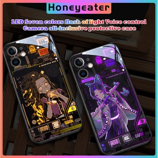 Ốp Điện Thoại Họa Tiết Hoạt Hình Có Đèn Flash LED Cho iPhone 13 12 11 XS Pro Max