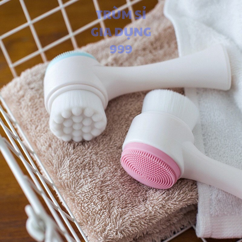 cọ rửa mặt 2 đầu lông mềm, Cọ rửa mặt 2 đầu silicon giúp loại bỏ bụi bẩn, bã nhờn, se khít lỗ chân lông hiệu quả.
