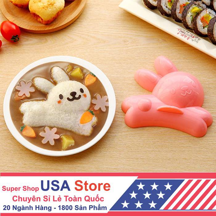 Khuôn Làm Cơm Bento size lớn Cá Heo/Thỏ/Bông Hoa Kiểu 2 13-15cm